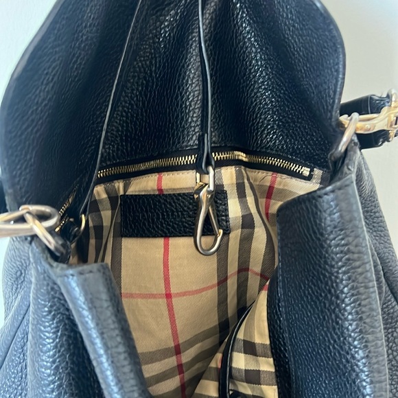 Burberry Black Pebbled Leather Slouchy Shoulder Bag - Picture 6 of 8